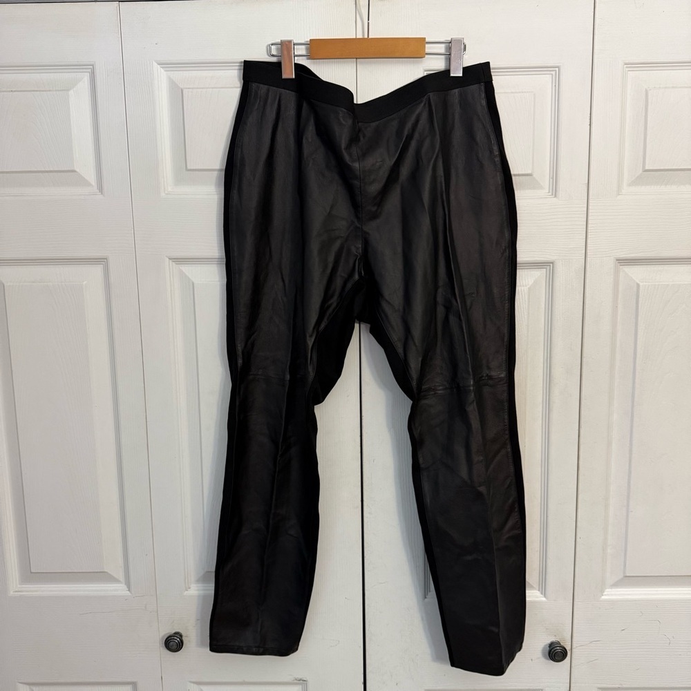 Eileen Fisher Black Leather Pants 2X